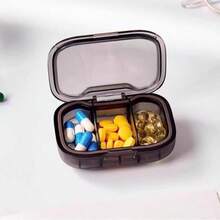 1pc Portable Mini Pill Box, Suitable For 3 Meals A Day, Compact Medication Case, Portable Capsule, Medicine, Supplement Organizer - View 3