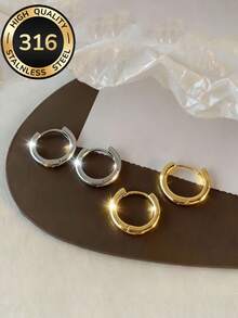 高品质316不锈钢低过敏性18K镀金耳环，简约优雅时尚，适合日常佩戴或参加派对，女士珠宝配饰，中性设计，周年纪念日、情人节、母亲节送给女孩的完美礼物 - 戒指 - 查看 2