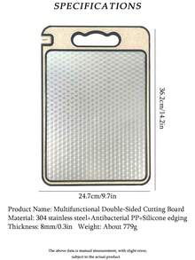 Thớt thép không gỉ 2 trong 1, dụng cụ mài dao nhà bếp đa năng và thớt thái. - Nhiều màu - Xem 10