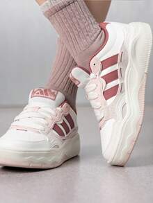 Giày thể thao buộc dây adidas LITE SHUFFLE thoải mái dành cho nữ, màu trắng/hồng. - trắng hồng - Xem 3