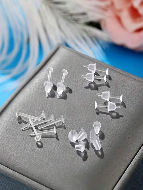 سدادات أذن شفافة بلاستيكية للنوم، لا حاجة لإزالتها، أقراط أذن مضادة للانسداد، أقراط غضروف الأذن