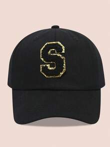 1 buah Topi Baseball Anak-Anak dengan Huruf Hitam, Topi Pelindung Matahari untuk Anak Laki-Laki dan Perempuan, Cocok untuk Aktivitas Luar Ruangan dan Penggunaan Sehari-hari - Label hitam dan emas - topi baseball kain hitam - View 28