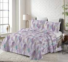 Reversible Boho Floral Bedspread By Merca9 Home, Lightweight Summer Bedspread For 90/135/150/180 Cm Beds, Double-Sided Printed Bedspread Set With Pillowcases (50x70 Cm), Soft Touch Microfiber Lightweight Duvet - Hoa tử đinh hương - Xem 1