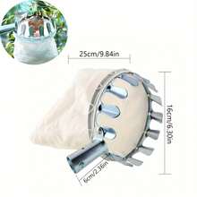 1pc Metal Fruit Picking Tool With Lightweight Bag, Suitable Compatible With Apples, Grapes, Peaches And Other High-Reach Picking, Reduces Falling Risk And Protects Fruit From Ground Damage, Agricultural Equipment, Round Harvester, Protective System, Structure - Fruit Picker - View 3