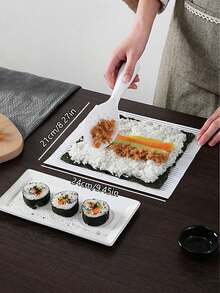 1pc Sushi Rolling Mat, White Sushi Making Tool - View 1