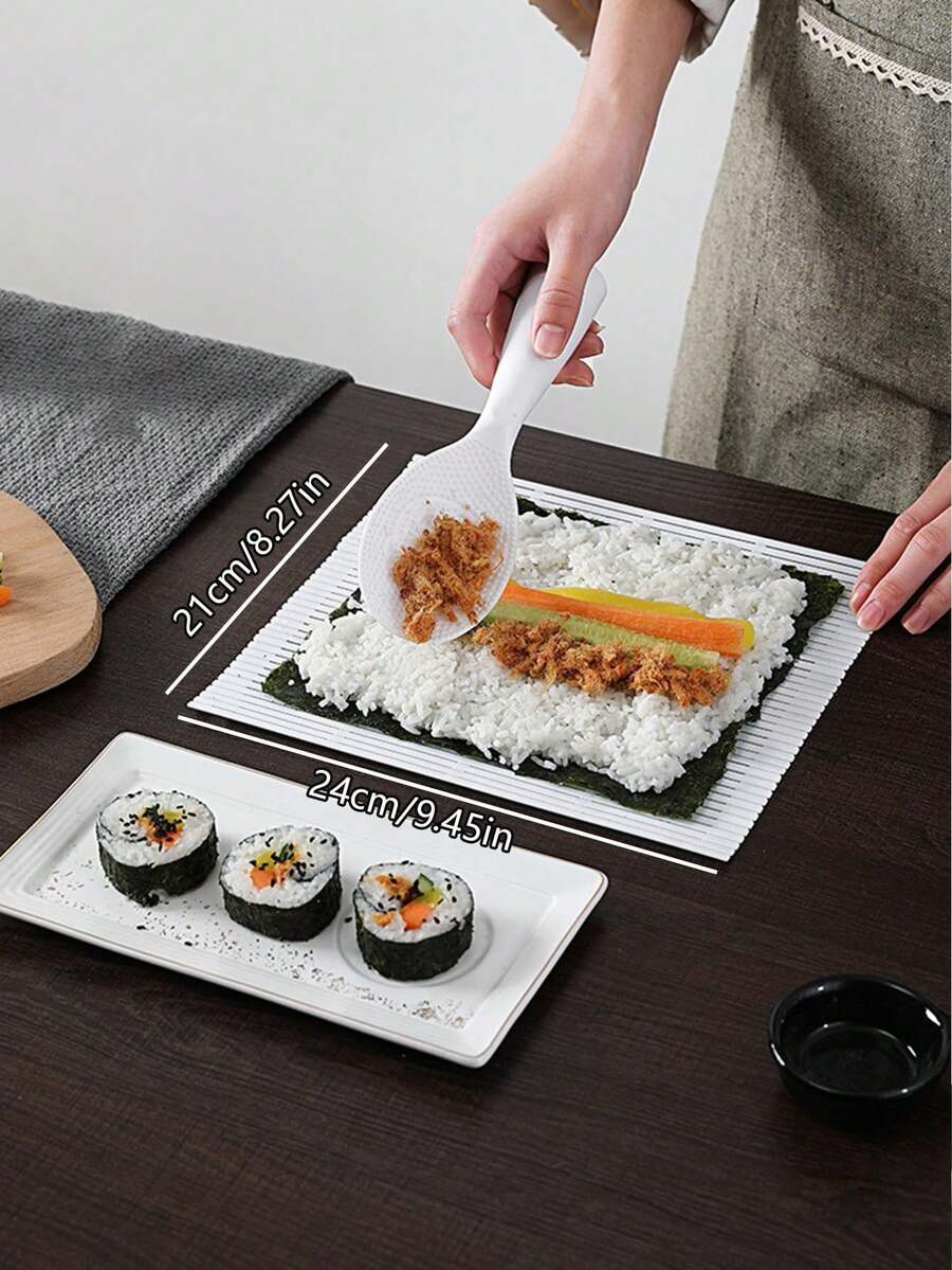 1pc Sushi Rolling Mat, White Sushi Making Tool - View 1