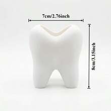 1pc Toothbrush Holder, Can Be Used As Bathroom Accessory, Toothpaste Holder, Or Toothbrush-Shaped Desktop Organizer. This Toothbrush-Shaped Pen Holder Is Ideal As A Dental-Themed Small Gift. - White - View 6