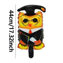 10pcs 44cm Graduation Owl Shaped Foil Balloons With Glasses, Suitable For Graduation Theme Party Decoration - View 2