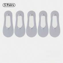 1/3/5 Pairs Spring And Summer Ice Silk Boat Socks For Women, Anti-Slip, No Heel Slipping, Invisible Socks, Thin Low-Cut Socks, Breathable Cool Socks - Multicolor - View 18