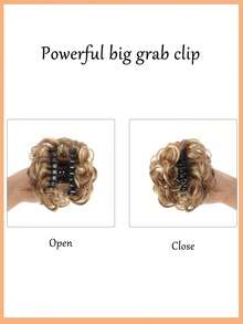 Claw Clip Messy Bun Ponytail Messy Hair Bun Extensions Wavy Curly Chignon Synthetic Tousled Updo Hairpieces For Women Girls - Multicolor - View 4