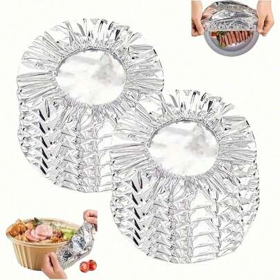 1/10/50pcs Aluminum Foil Insulation Pads, Suitable For Kitchen And Dining Table, Reusable, Keep Food Warm For Picnic, Camping And Home Use | Reusable Food Wrap, Suitable For Autumn/Winter Food Preservation, Keeps Food Fresh, Applicable For Halloween/Christmas