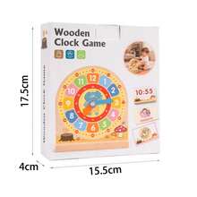 Wooden Clock Educational Toy, With Movable Hands And Question Cards, Cultivate Time And Math Skills, Children's Time Learning Tool, Difficulty Progressing Question Cards - Multicolor - View 9