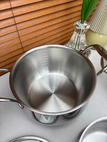 Nồi nấu sữa, súp, lẩu, chảo rán hình quả táo mới, làm bằng thép không gỉ 18/10 dày dặn, nguyên khối, tương thích với bếp từ và bếp ga. - Xem 3