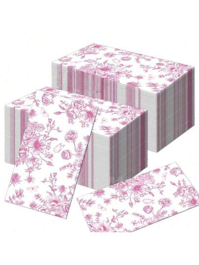 20pcs/Pack Romantic Wedding Napkins, Multi-Occasion Printed Tissue Paper, Suitable For Birthday, Wedding, Mother's Day, Party Table Decoration