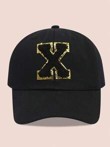 1 buah Topi Baseball Anak-Anak dengan Huruf Hitam, Topi Pelindung Matahari untuk Anak Laki-Laki dan Perempuan, Cocok untuk Aktivitas Luar Ruangan dan Penggunaan Sehari-hari - Label hitam dan emas - topi baseball kain hitam - View 32