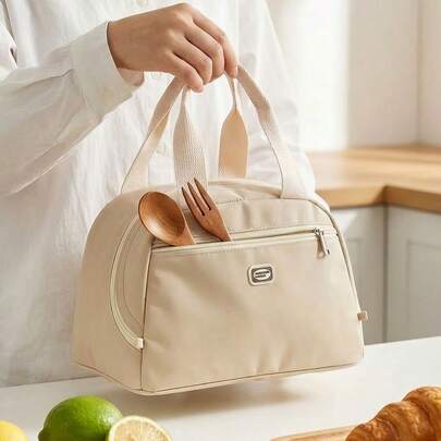 1pc Lunch Box Bag, Insulated Bento Handbag, Student Office Worker Lunch Bag, Waterproof And Oil-Proof Meal Bag, Thickened Aluminum Foil Bag, Keeping Food Fresh Or Warm,Back To School Supplies