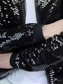 Handsome Men Must Buy! Spring, New Styles, Men's Clothing, Personality, Fashion, Performance, Party, Singer, Jacket, Sequined Top, Men's Coat - màu đen - Xem 9