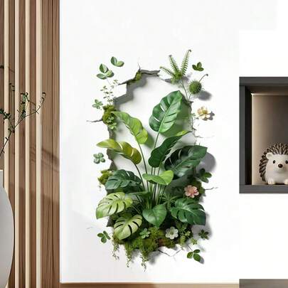 Hình dán tường cây nhiệt đới 3D sống động, sáng tạo MS-G148 mới năm 2026, 1 cái, trang trí nhà cửa cho phòng khách và phòng học.