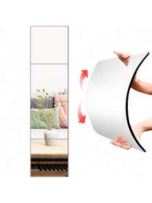 4/8pcs Square Decorative Mirror Wall Stickers, 3D Mirror Tile Wall Stickers, DIY Wall Decor, 1mm Ultra-Thin Acrylic Mirror Stickers, Wall Stickers, Vinyl Stickers, Home Decor, Spring Decor, Home Renovation - Square - View 1