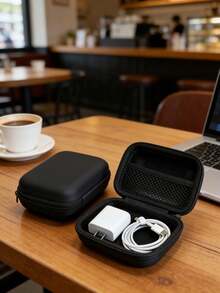 1pc Super Thick & Durable Data Cable Charging Box, Space-Optimized, Compact Waterproof Portable Coin Purse Earphone Storage Box, Mini Charger Organizer, Key Pouch, Cosmetic Bag, Wireless Earbuds Case, Travel Organizer, Suitable For USB Drive, Power Adapter, Earphone Cables Etc. Essential For Back To School, Christmas Gift, Unisex Electronics Accessory, Travel Essential - Multicolor - View 3