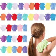 Double-Sided Exfoliating Gloves, For Skin Massage, Shower, Body Cleansing, Bath Accessories, Packing, Storage, Hair Clips For Bathing, Face, Spa, Handwashing, Deep Dead Skin Removal, Back To School - Multicolor - View 2