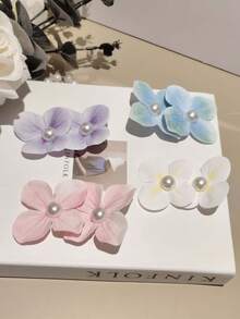 1个蝴蝶兰花发夹，甜美少女侧刘海发夹，百搭时尚配饰，适合海滩、拍照、约会、户外、休闲场合，爪夹式发夹 - 彩色 - 查看 7