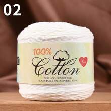 3-Pack Premium 100% Cotton Yarn, Soft & Cozy, Suitable For Handmade Sweaters, Scarves, Hats, Jackets, Vests, Shawls, Cushions, Etc. 3 Skeins X 75g = 225g - 75g Cotton - View 1