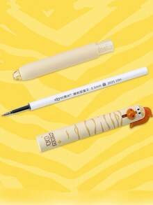 1支/4支装可爱小马速干伸缩圆珠笔，趣味限量版马年文具，减压速干0.5mm黑色笔 - 小馬中性筆 - 查看 2