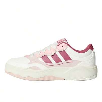  Giày thể thao buộc dây adidas LITE SHUFFLE thoải mái dành cho nữ, màu trắng/hồng.