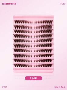 DIY D型卷翘假睫毛，单根睫毛簇，用于嫁接睫毛，自然轻盈，打造纤长浓密效果，柔软轻盈的假睫毛 - 彩色 - 查看 14