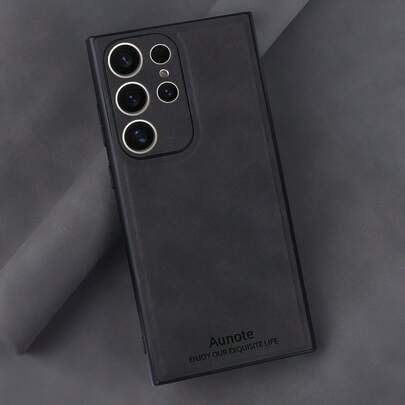 1个Aunote极简奢华PU皮革超薄手机壳，TPU软边框全方位保护，适用于三星S26/26，男女通用手机壳礼品
