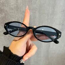 1 Pair Oval Small Frame Stylish Chic Unisex Classic Retro Star Fashion Glasses, PC Material, Suitable For Driving, Travel, Camping, Outfit Matching, Photography - Multicolor - View 7