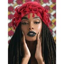 1pc Unisex Retro Tasseled Headband, Twisted Turban, Braided Beanie Halloween - Màu Đỏ Sâu - Xem 2