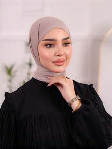 1pc Instant Triangle Hijab, All-In-One Tie-Up Design, Quick Wrap Without Slipping, No Undercap Needed, Suitable For Daily Wear, Prayer, And Outings - Multicolor - View 8