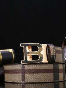 男士自动扣皮带，压花皮带，商务时尚风格，皮带长度可裁剪，随机图案裁剪。 - 彩色 - 查看 5