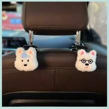 Cute West Highland Terrier Car Backseat Headrest Hanger, Multi-Function Front Passenger Seat Hook - A - View 8