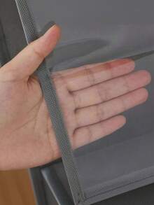 1/3/5pcs Grey Hanging Bag Organizer, Double-Sided Transparent Foldable 6-Layer Storage Bag, Wardrobe Closet Dust-Proof Bag Holder - View 7