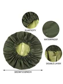 1个可重复使用的防水浴帽，浴帽发网，双层弹性设计，适合所有发型 - 加厚版 - 查看 3