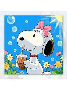 SNOOPY 1件装花生漫画正版数字油画套装 - 丙烯可爱DIY艺术 | 返校季减压手工，适合儿童和成人，随机样式（随机风格） - 彩色 - 查看 6