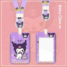 2pcs Set [Sleeve + Lanyard], Sanrio Lanyard Card Holder [Licensed] Hello Kitty Campus Photo Holder, Student Stationery Meal Card, Woven Lanyard Bus Card, Storage Box Keychain, Student Cartoon Protective Case, Transit Pass ID Card Holder Set, Valentine's Day Couple Transparent Long Lanyard - Multicolor - View 6