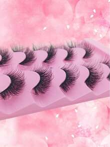 5对柔软3D人造毛假睫毛 | 纤长浓密，易于抓握，自然融合感 - 查看 5