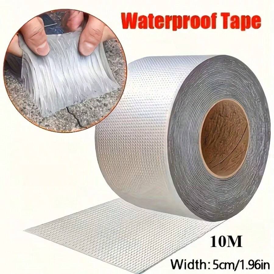 1 Cuộn băng keo nhôm chống thấm nước chịu lực cao 393,7 inch - Siêu bền, chịu nhiệt, cách điện, chống rò rỉ, chống gỉ, bịt kín tức thì, thích hợp để sửa chữa ống dẫn, đường ống, mái nhà, tường và bể bơi. - A - Xem 1