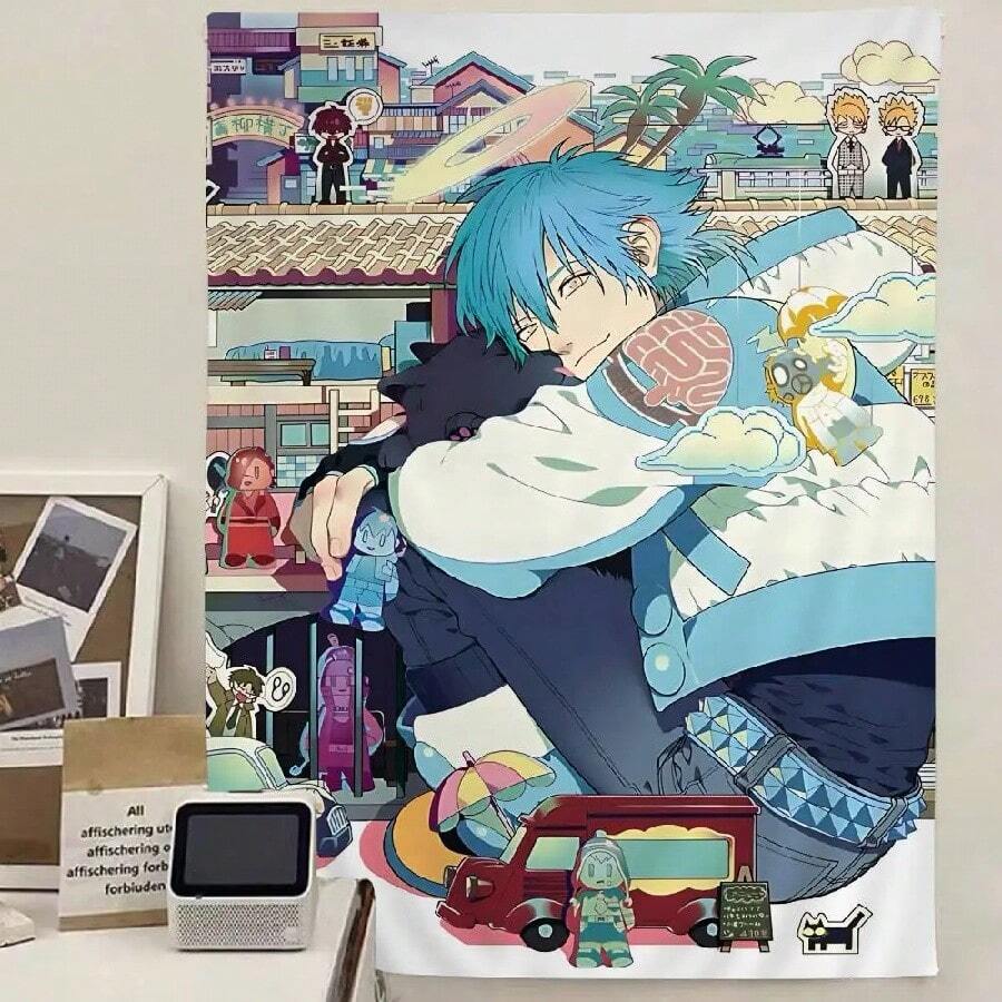 Popular BL Game Dramatical Hippie Wall Hanging Tapestries For Living Room Home Dorm Decor Art Home Decor(7).Jpg - 白色 - 查看 1