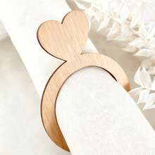 2/8/480pcs Heart Shaped Wooden Napkin Rings, Minimalist Elegant Design, Suitable For Wedding, Valentine's Day, Mother's Day, Birthday Party, Home Dining Table Decor - Multicolor D - View 1