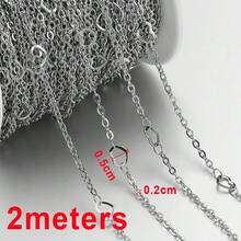 2m Gold Stainless Steel Chain With Cross, Lip, Sequin, Heart Beads, Suitable For DIY Jewelry Making Necklace, Bracelet, Accessories - 2 Meters - View 29