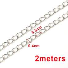 2m Gold Stainless Steel Chain With Cross, Lip, Sequin, Heart Beads, Suitable For DIY Jewelry Making Necklace, Bracelet, Accessories - 2 Meters - View 25
