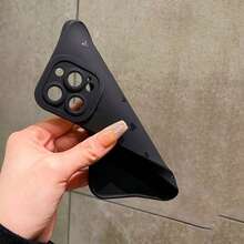 1个极简爱心印花哑光穿孔TPU软手机壳，适用于苹果17/16/15/14/13/12/11 Plus/Pro Max系列，个性化ins风保护套，时尚美观设计，极简全包手机壳 - 彩色 - 查看 2