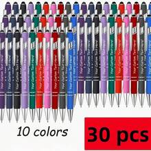 (Bút bi kim loại khắc theo yêu cầu) Bộ 20/30/40 bút bi tròn khắc chữ cá nhân hóa - Khắc chữ theo yêu cầu, viết trơn tru, tương thích màn hình cảm ứng, bút kim loại màu đen, quà tặng văn phòng, doanh nghiệp, kỷ niệm trường học lý tưởng - Dụng cụ viết cao cấp, bút có thể xóa, bút sang trọng dành cho quý ông. - Bộ - Xem 4