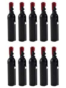 1个/5个/10个装啤酒瓶开瓶器，冰箱贴，创意葡萄酒瓶开瓶器，多功能厨房开瓶器，二合一开瓶器，折叠香槟瓶造型冰箱贴葡萄酒开瓶器 - 黑色 - 查看 13