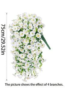 1/2/4 Stücke künstliche Eukalyptus Seidenblumen Ranke, UV-beständiges Grünzeug zum Aufhängen, geeignet für Jahrestag, Abschluss, Hochzeit, Party, Zuhause, Büro, Veranda, Garten, Wanddekoration im Frühling & Sommer - Weißer Eukalyptus, Prunkwinde - Übersicht 7